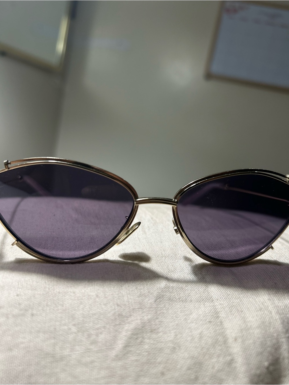 Tory Burch Gold Frame Cat-Eye Sunglasses with Purple Lenses - Picture 3 of 7